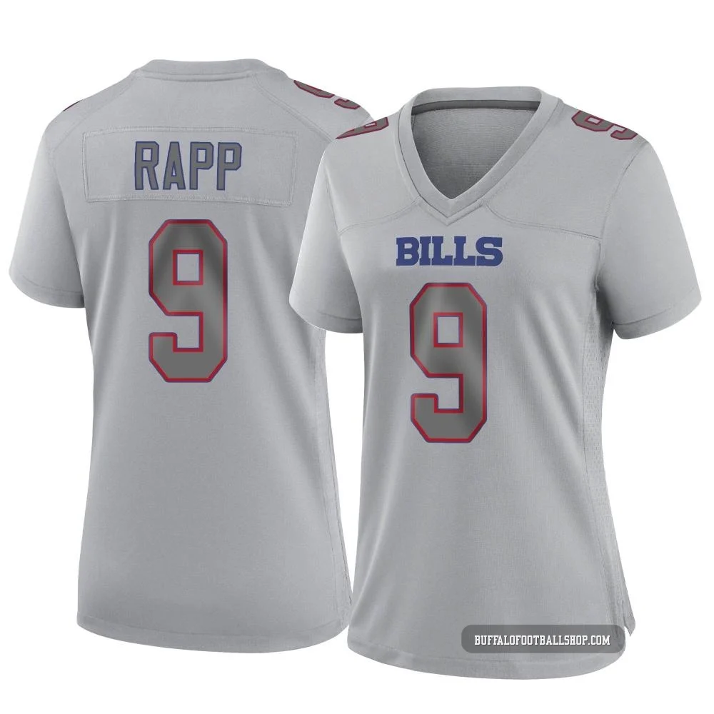 Taylor Rapp ＃9 Buffalo Bills Game Gray Women's Atmosphere Fashion Jersey