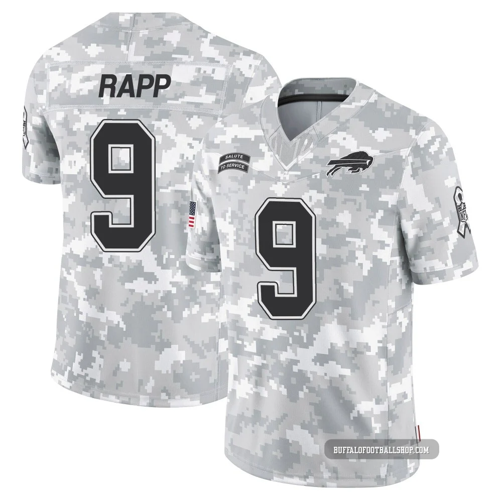 Taylor Rapp ＃9 Buffalo Bills Limited Arctic Camo Men's 2024 Salute to Service Jersey