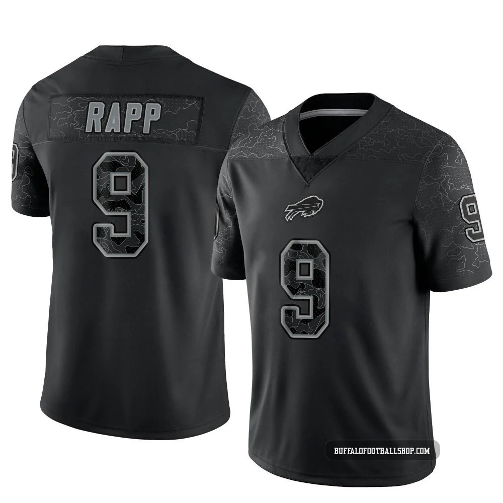 Taylor Rapp ＃9 Buffalo Bills Limited Black Youth Reflective Jersey