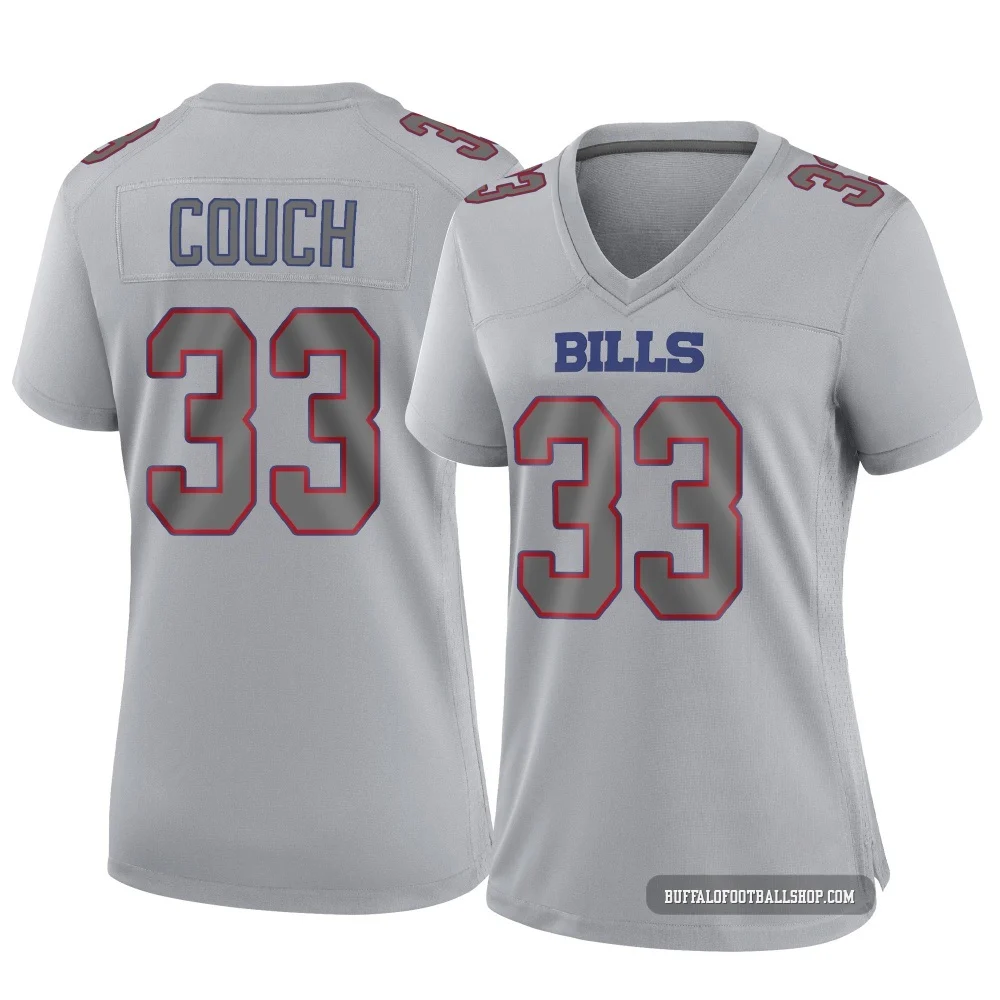 Te'Cory Couch ＃33 Buffalo Bills Game Gray Women's Atmosphere Fashion Jersey