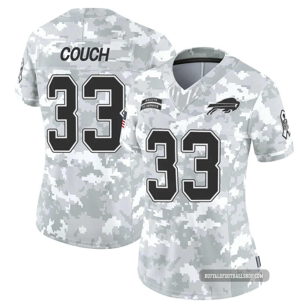 Te'Cory Couch ＃33 Buffalo Bills Limited Arctic Camo Women's 2024 Salute to Service Jersey