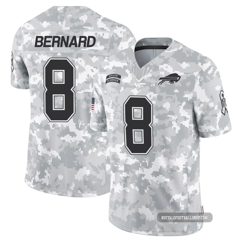 Terrel Bernard ＃8 Buffalo Bills Limited Arctic Camo Men's 2024 Salute to Service Jersey