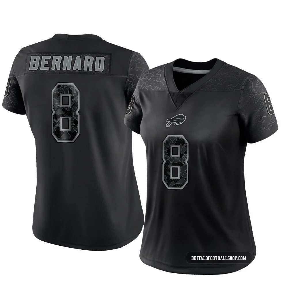 Terrel Bernard ＃8 Buffalo Bills Limited Black Women's Reflective Jersey