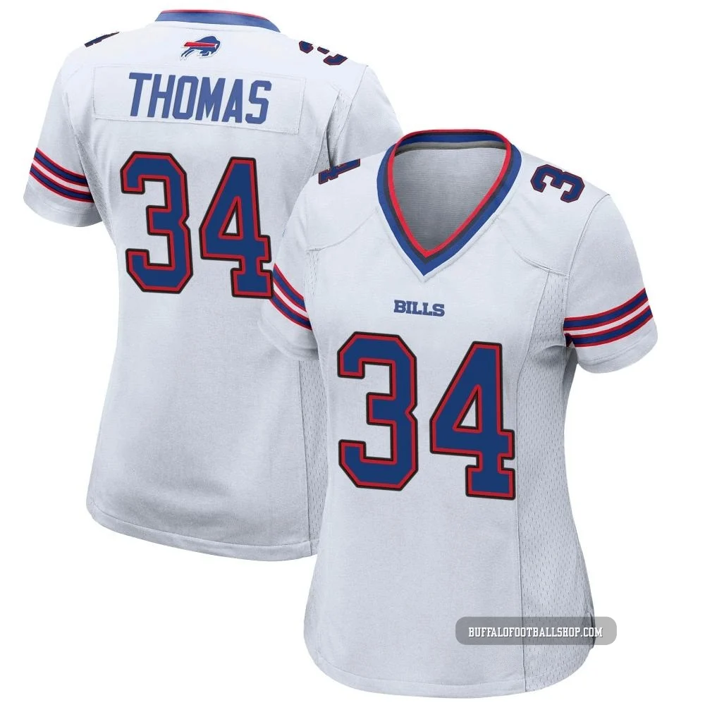 Thurman Thomas ＃34 Buffalo Bills Game White Women's Jersey
