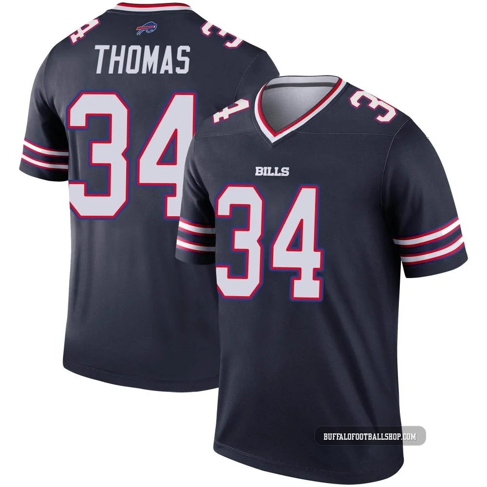 Thurman Thomas ＃34 Buffalo Bills Legend Navy Men's Inverted Jersey