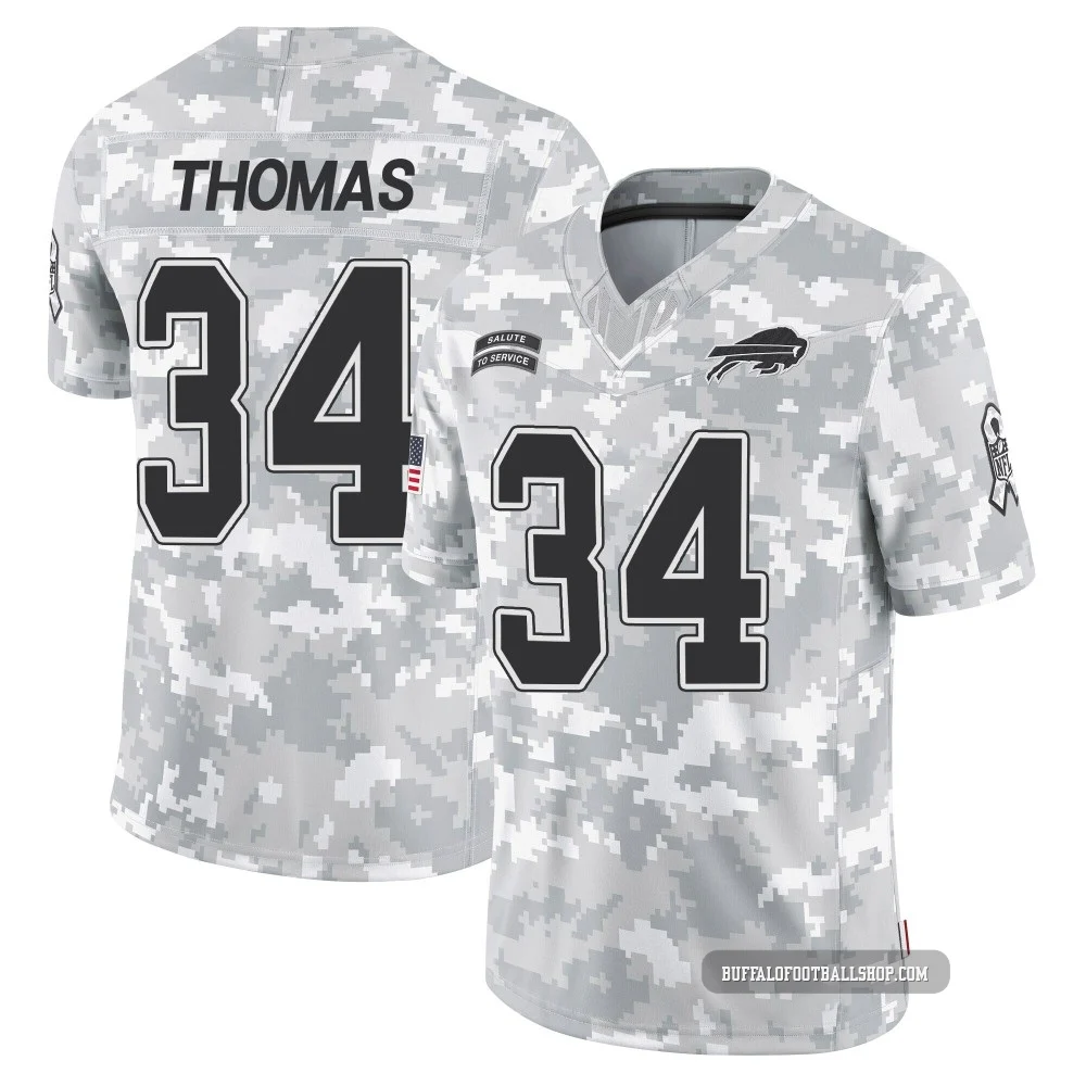 Thurman Thomas ＃34 Buffalo Bills Limited Arctic Camo Youth 2024 Salute to Service Jersey