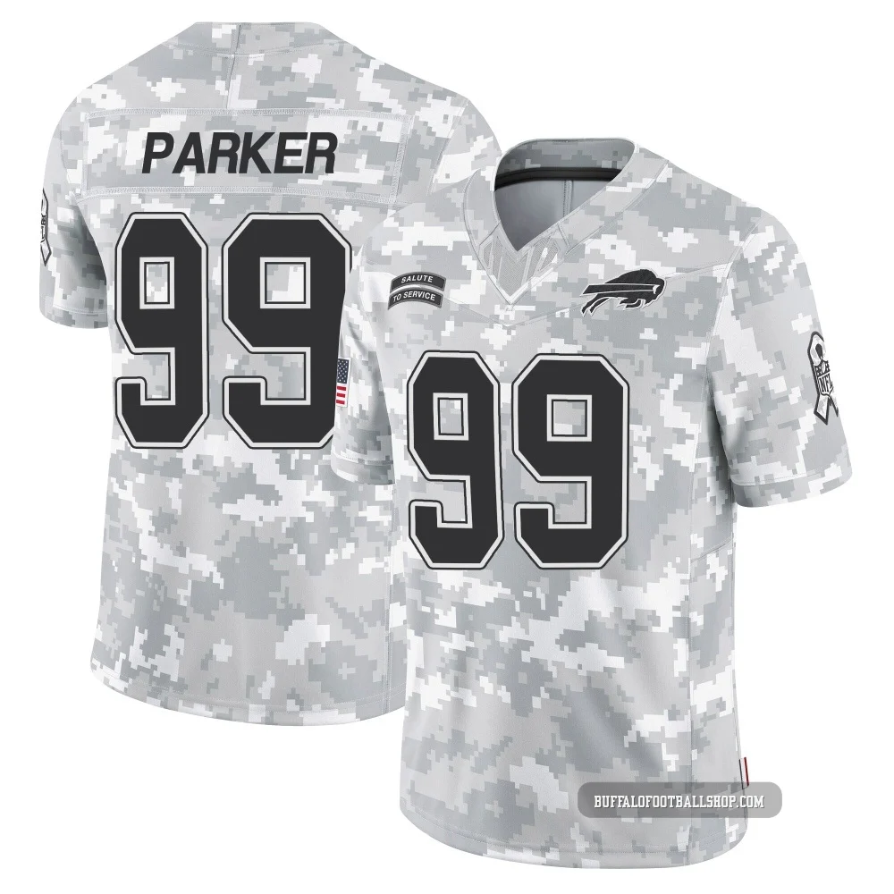 T.J. Parker ＃99 Buffalo Bills Limited Arctic Camo Men's 2024 Salute to Service Jersey