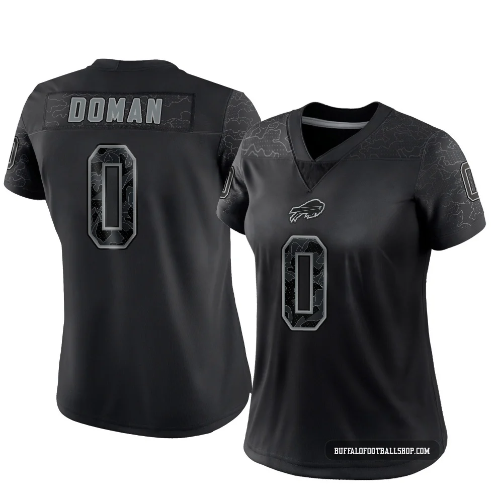 Tommy Doman ＃0 Buffalo Bills Limited Black Women's Reflective Jersey