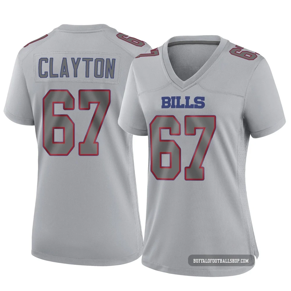 Travis Clayton ＃67 Buffalo Bills Game Gray Women's Atmosphere Fashion Jersey