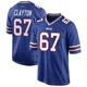 Travis Clayton ＃67 Buffalo Bills Game Royal Blue Men's Team Color Jersey