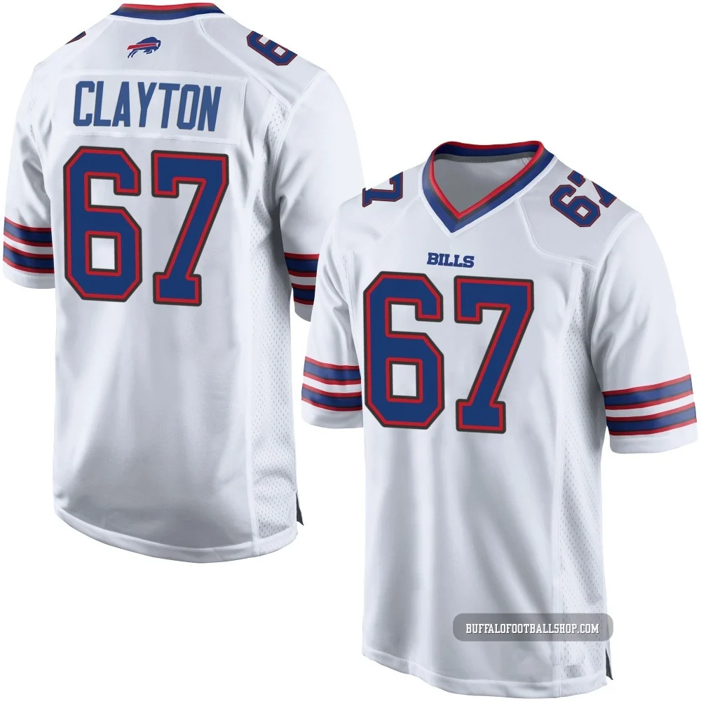Travis Clayton ＃67 Buffalo Bills Game White Men's Jersey