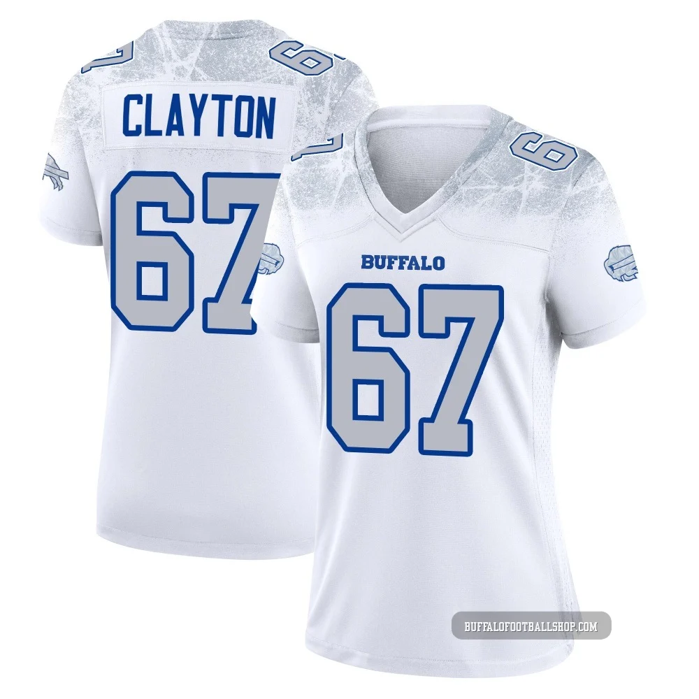 Travis Clayton ＃67 Buffalo Bills Game White Women's 2025 Rivalries Collection Jersey