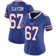 Travis Clayton ＃67 Buffalo Bills Limited Royal Women's Team Color Vapor Untouchable Jersey