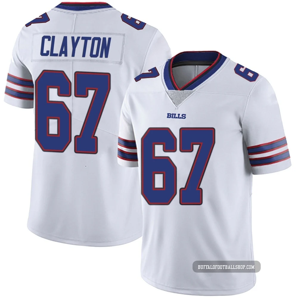 Travis Clayton ＃67 Buffalo Bills Limited White Youth Color Rush Vapor Untouchable Jersey