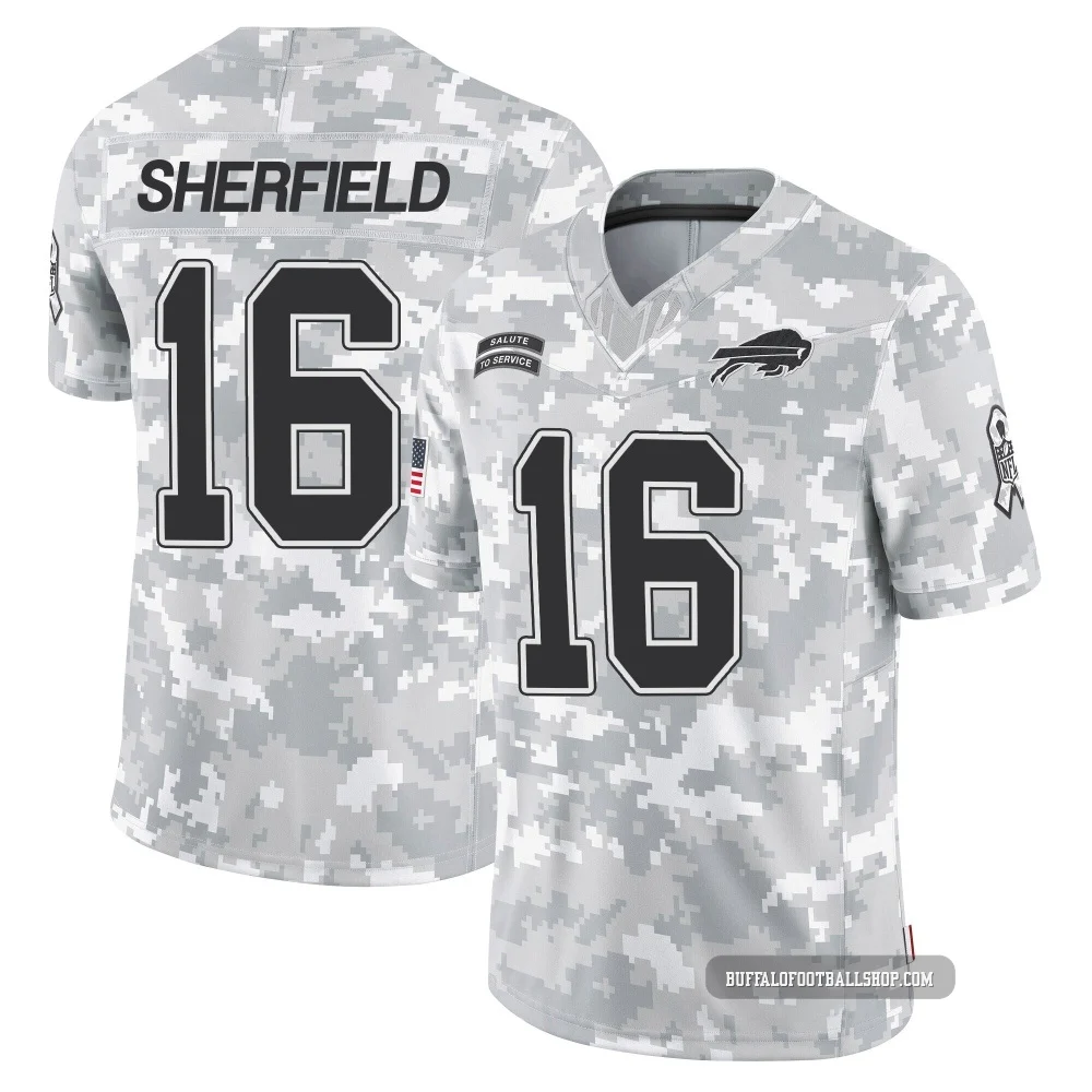 Trent Sherfield ＃16 Buffalo Bills Limited Arctic Camo Youth 2024 Salute to Service Jersey