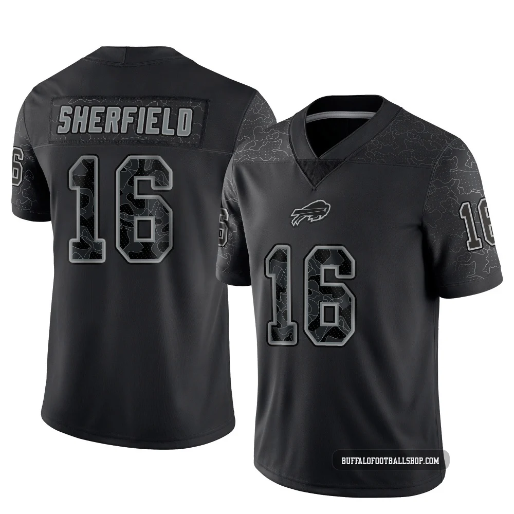 Trent Sherfield ＃16 Buffalo Bills Limited Black Youth Reflective Jersey