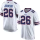 Ty Johnson ＃26 Buffalo Bills Game White Men's Jersey