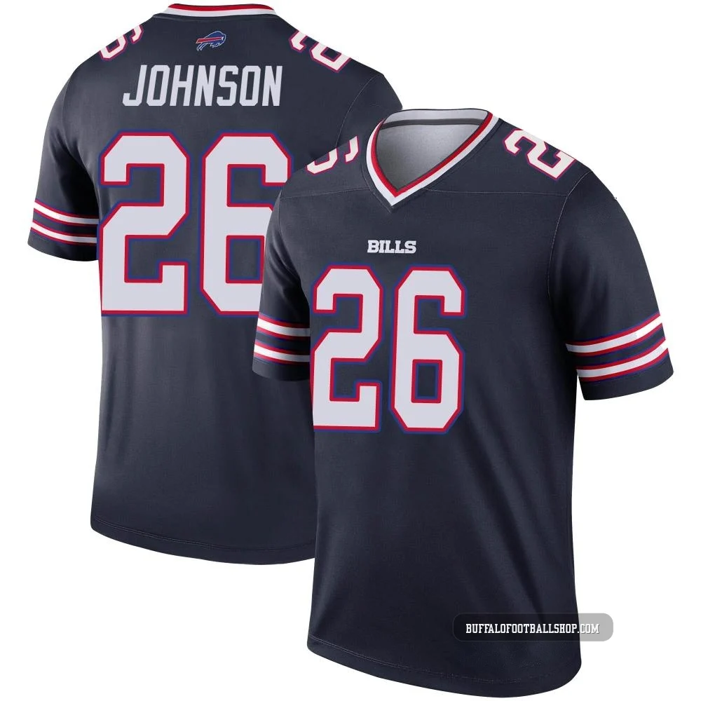 Ty Johnson ＃26 Buffalo Bills Legend Navy Men's Inverted Jersey