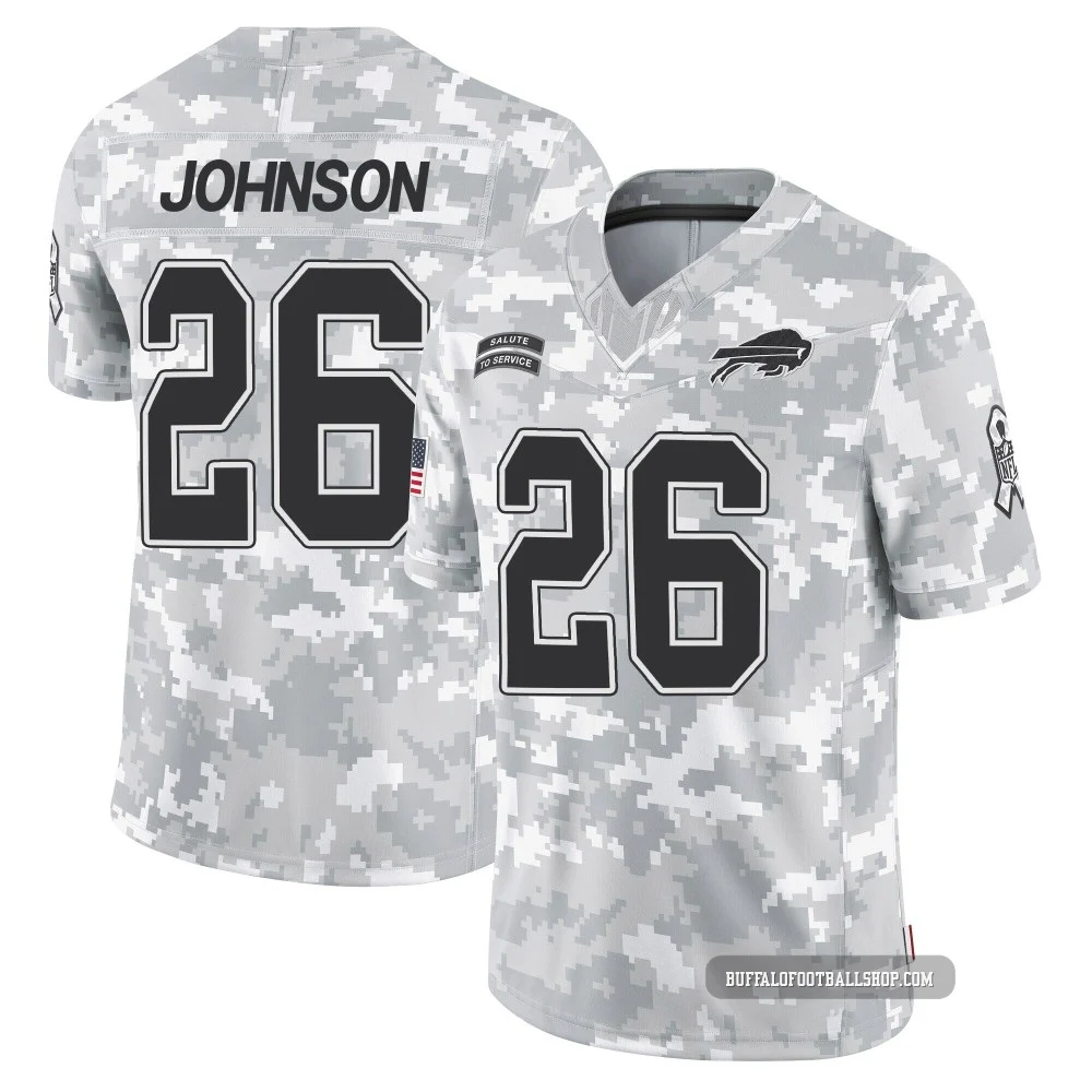 Ty Johnson ＃26 Buffalo Bills Limited Arctic Camo Men's 2024 Salute to Service Jersey