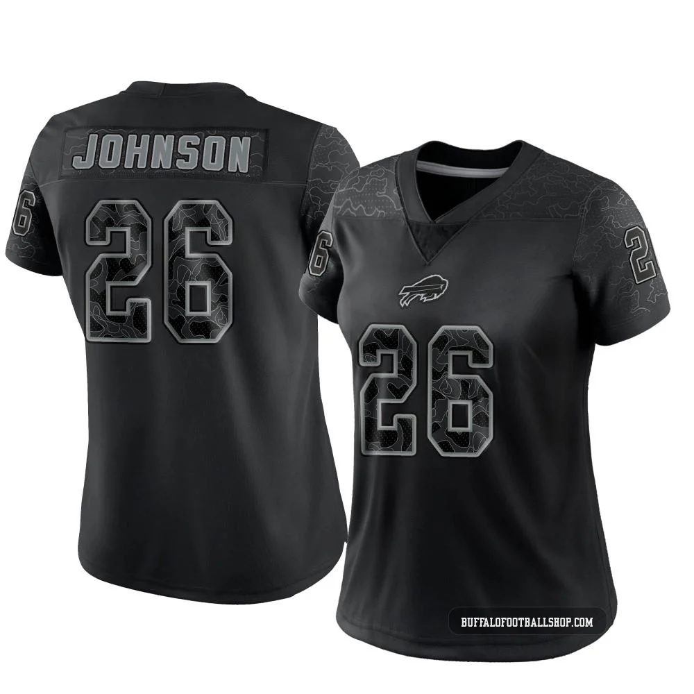 Ty Johnson ＃26 Buffalo Bills Limited Black Women's Reflective Jersey