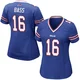 Tyler Bass ＃16 Buffalo Bills Game Royal Blue Women's Team Color Jersey