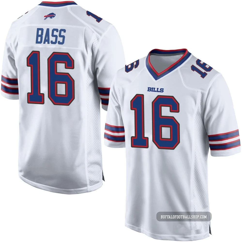 Tyler Bass ＃16 Buffalo Bills Game White Youth Jersey