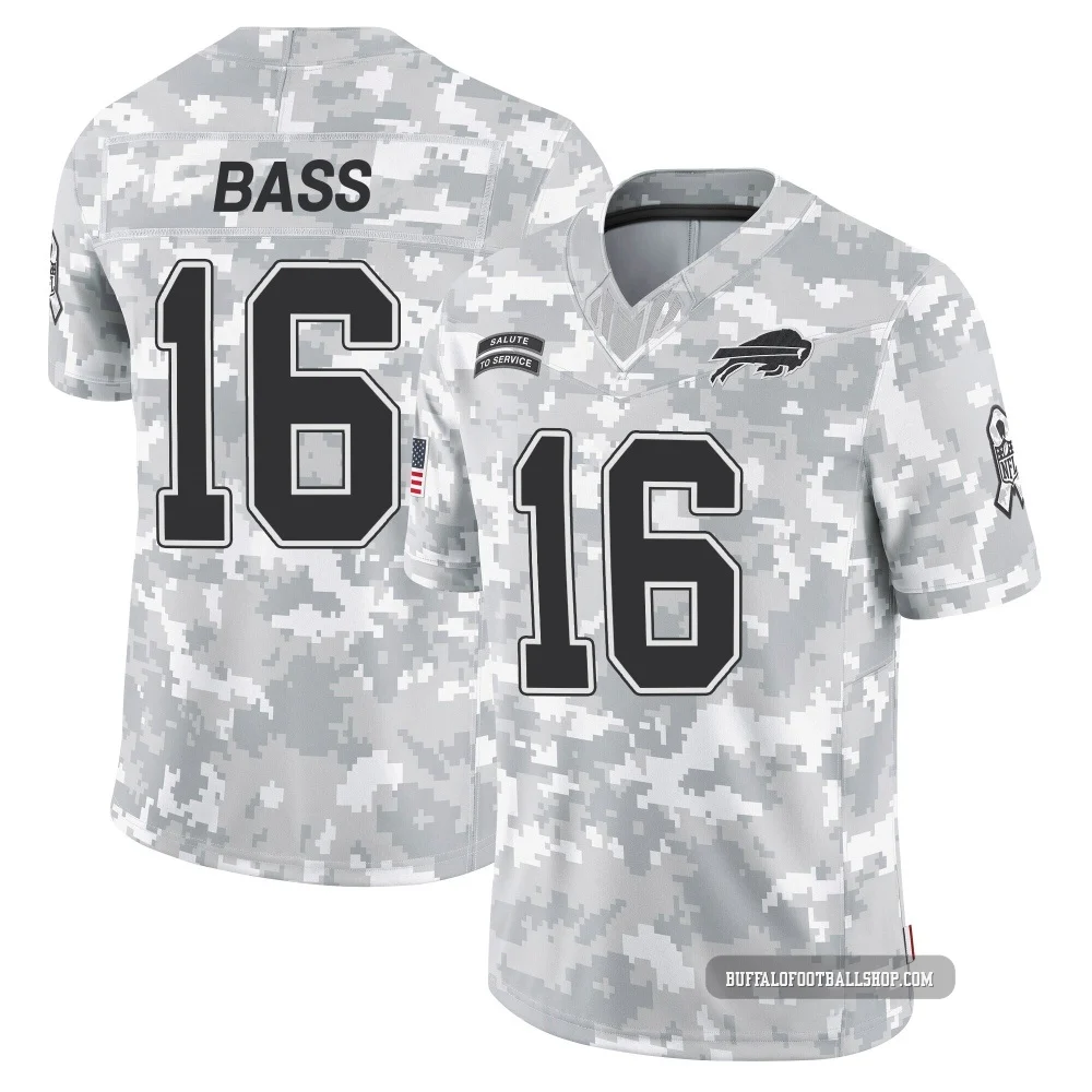 Tyler Bass ＃16 Buffalo Bills Limited Arctic Camo Youth 2024 Salute to Service Jersey