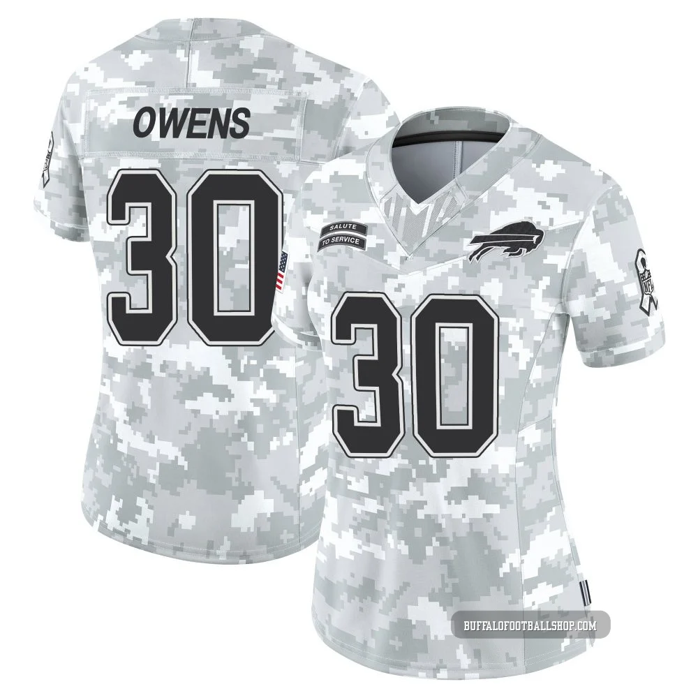 Wande Owens ＃30 Buffalo Bills Limited Arctic Camo Women's 2024 Salute to Service Jersey