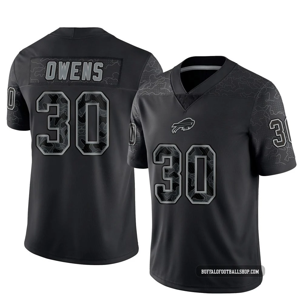 Wande Owens ＃30 Buffalo Bills Limited Black Youth Reflective Jersey
