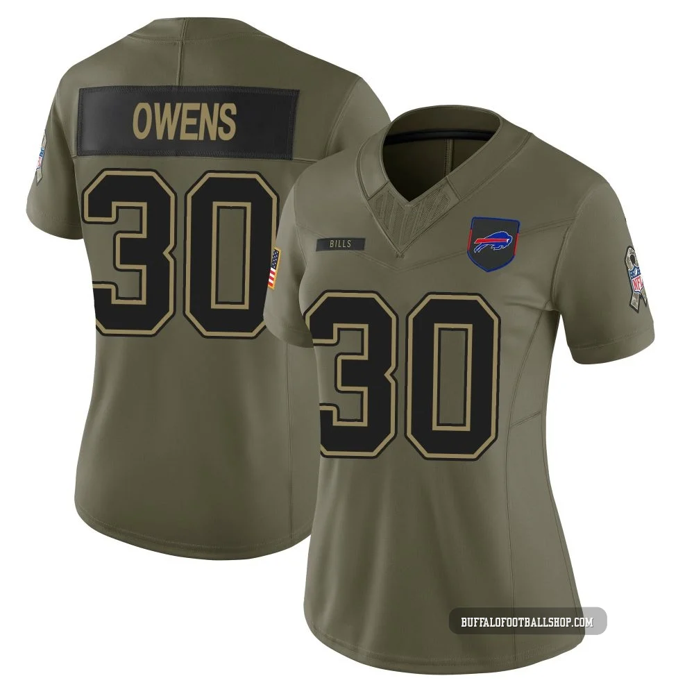 Wande Owens ＃30 Buffalo Bills Limited Olive Women's 2025 Salute to Service Jersey